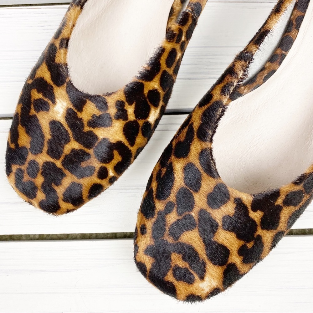 NEW LFL Leopard Animal Print Calf Hair Sloop Flats - Picture 3 of 9